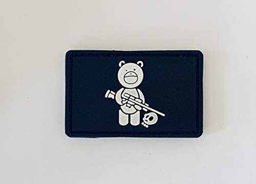 Morton HomeBear Sniper & Hunter Skull 3D PVC Tactical Army Morale Rubber Patch (Black)