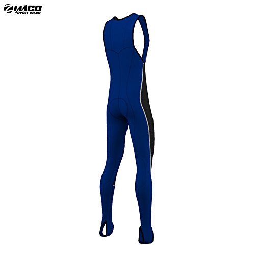 Zimco Men Bicycle Windbreak Bib Pants Thermal Insulated Cycling Bib Tight Coolmax Padded (M, Navy Blue)