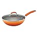 Rachael Ray Brights Nonstick Sauce Saucepan/Saute Pan with Lid, 11 Inch, Orange Gradient