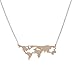 Hi-Pro® Fashion World Map Pendant Necklace Charm Collar Unisex Travel Abstract Jewelry (Gold)