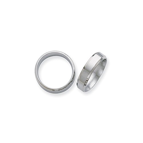 Chisel Titanium Beveled Edge 6mm Brushed and Polished Band - Size 9 - Thumbnail 4