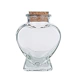 Heart Shaped Glass Jar Bottle with Cork; 3oz, with