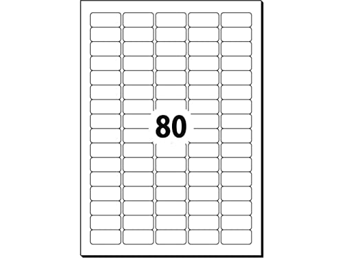 SIGEL LA203 Universal Removable Labels, 3.56 x 1.69 cm, 2000 lbl equal to 25 sheets, White