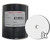 JVC (Taiyo Yuden) DVD-R 8X WHITE INK JET(HUB PRINT) 100 Pack