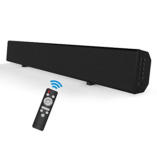 Sound Bars for TV Meidong Bluetooth Soundbar Wired and Wireless Bluetooth Surround Sound for TV Sounds Bar Includes Optical Cable, RCA Cable and Remote Control (29.9 in, Black)