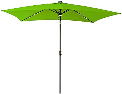 Flame Shade Solar Led Lighted Rectangular Outdoor Patio Umbrella With Tilt 6 6 X 10 For Rectangle Table Deck Garden Apple Green Buy Online At Best Price In Uae Amazon Ae