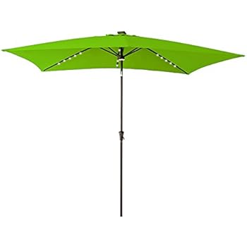 Apple Green Flame Shade 10 Lighted Outdoor Patio Market Umbrella With Solar Led Lights And Tilting For Outside Table Or Large Deck Patio Lawn Garden Umbrellas