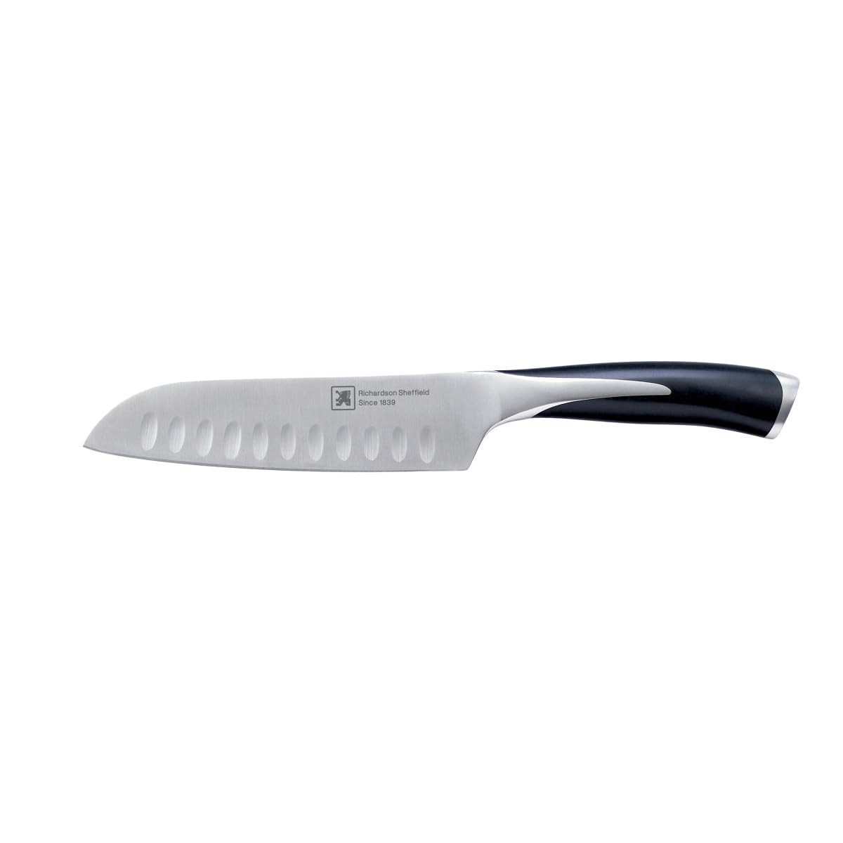 Richardson Sheffield R14000P165160 "Kyu" Finest Stainless Steel "Santoku" Kitchen Knife, Black, 12.5 cm