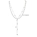 Lariatneck Y Lariat Necklace for Women Long Drop CZ Station Y shape Necklace Chain