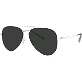 BOLON Lightweight Metal Classic Aviator Polarized Sunglasses for Men Women 59mm, Exclusive Eyewear Brand of EssilorLuxottica