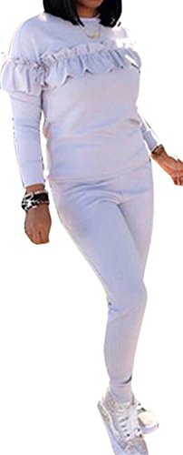 Speedle Women's 2 Pieces Outfits Ruffled Sweatshirt + Long Pants Sweatsuits Set Tracksuits