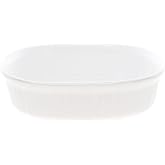 CorningWare FS2 2.5Qt Oval French White Ceramic Casserole Dish | Oven Safe | Microwave Compatible | Dishwasher Safe | Bake Serve Store | Everyday Cookware