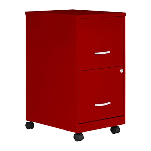 Lorell LYS SOHO File/File Mobile File Cabinet, Red