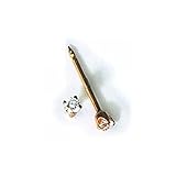 Inverness 24kt Gold Plated 2mm CZ Piercing Earrings 37C