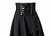 BettiCharm Women's Pure Black Gothic Lolita Band Waist Skirt