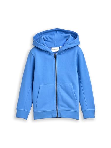 TOM TAILOR 1047507 Giacca tuta, 37177-Soft Mid Blue, 104-110 Ragazzo, 37177 - Soft Mid Blue, 104-110