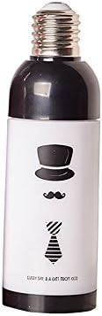 2016 New Product OUOH Creative Fancy Saving Lamp Bulb Water Bottle/Cups/Double Wall Mug/ Tea Filter,420ml (Black)
