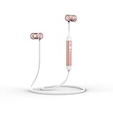 LEYOUDY Wireless Bluetooth Headphones Bluetooth V4.1 Earbuds Sport Stereo Headset, Noise Cancelling Sweat Proof Earphones - (Rose Gold)