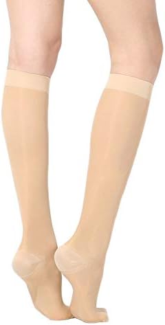 Orthoshoes Compression Stockings (15-20 mmHg) Sheer Knee High Socks Calf Leg Compression Stockings for Shin Splint, Relieve Calf Pain Swelling, Varicose Veins Men & Women