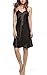Avidlove Women's Nightshirts Satin Chemises Slip Sleepwear,Black (FBA),Medium