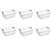 Sterilite 16648006 Large Stacking Basket, White Basket w/ Titanium Accents, 6-Pack