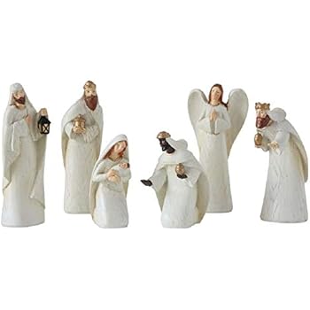 Creative Co-op Holy Family 6-Piece Nativity Figurine Set
