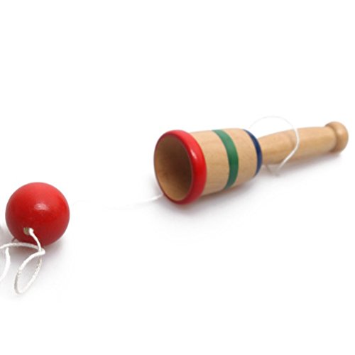 TOYMYTOY Wooden Cup and Ball Wooden Catch Ball Gifts for Kids