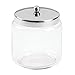 InterDesign Forma Bathroom Vanity Glass Apothecary Jar for Cotton Balls, Swabs, Cosmetic Pads - Medium, Clear/Polished
