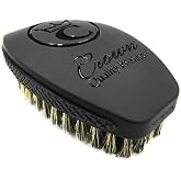 360 Wave Brush, Curved MEDIUM Mixed Boar Bristle, Triple Black, Waterproof | Contoured Bristles, No-Slip Rubber Grips, Indestructibe Body, Wet or Dry Use, Indented Logo, CQP 2.0 Hairbrush