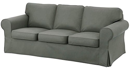 The cotton dark gray ektorp 3 seat sofa cover replacement is cust…