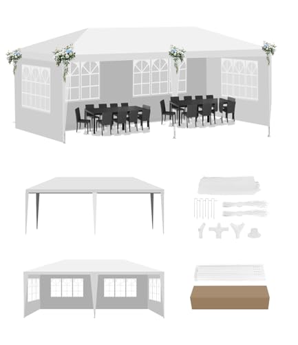 EEGVUY Carpa 6x3, Jardín Toldo con Paredes Laterales Extraíbles, Protección UV, Impermeable Carpa para Exterior Eventos Bodas, Reuniones Familiares