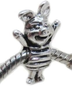 Authentic EvesErose Highest Quality Charm Beads Pendents Sale, Animals & Pets & Characters, You Choose Style, Fits Authentic Pandora Charms, EvesErose, Chamilia, European Bracelet & Necklace Compatible (Disney Piglet)