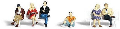 Woodland Scenics HO Scale Scenic Accents Figures/People Set People Sitting (6)