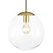 Light Society Zeno Globe Pendant, Clear Glass with Brass Finish, Contemporary Mid Century Modern Style Lighting Fixture (LS-C175-BRS-CLR)