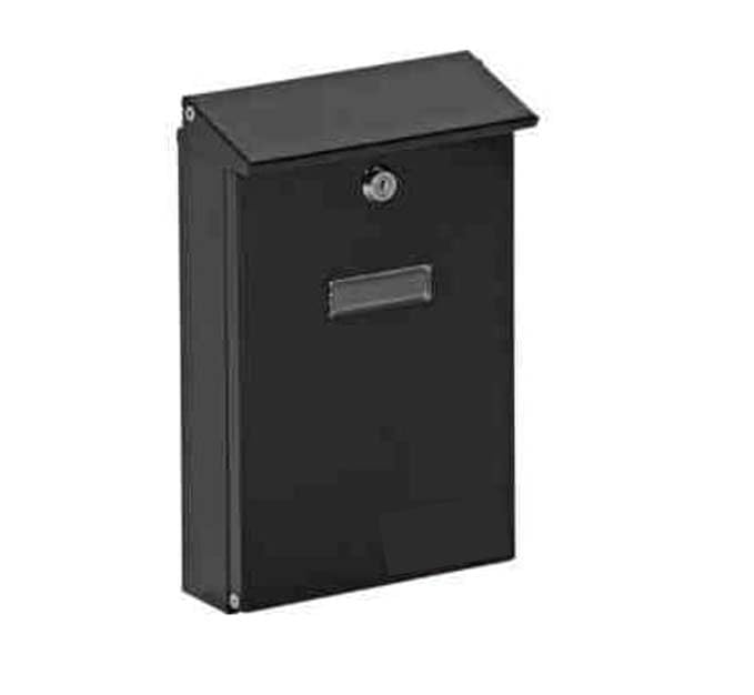 Oslo Wall Mountable Black Lockable Letter Box (662380411)