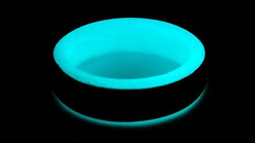 Carbon Fiber Glow Ring-Teal