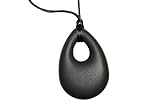 Teething Relief Silicone Pendant Necklace for Mothers - BPA Free, Non Toxic Gum Massager - Drooling Toddler - Happy Baby (Black Drop)