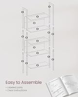 VASAGLE 5 Tier Bookcase Storage Shelf Rustic Brown Industrial Steel Frame view 10