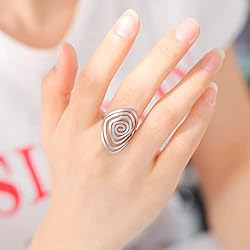 Dreamtimes Swirl Geometric Ring Spiral Swirl Ring
