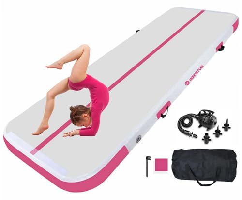 MEKETUM Air Tumbling Track Matte 2m 3m 4m 5m 10/20 cm Hoch Turn Matten Aufblasbar Gymnastikmatte Rutschfest Sportmatte für Zuhause/Training/Tumbling/Y
