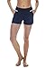 90 Degree By Reflex Soft Comfy Activewear Lounge Shorts with Pockets and Drawstring for Women - Heather Navy - Large