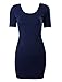 Tom's Ware Womens Classic Slim Fit Bodycon Dress TWFR049-NAVY-US S(Tag Size M)