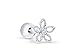 ONDAISY 14k Rhodium Plated Simulated Diamond Cz Jasmin Daisy Leaf Flower Ear Studs Post Ball Barbell Piercing for Women
