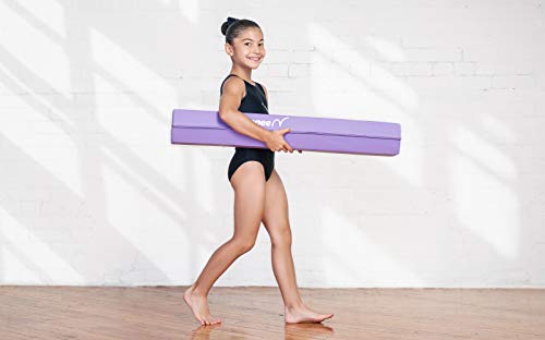 Springee 6ft Balance Beam - Extra Firm - Vinyl Folding Gymnastics Beam for Home - Purple - Thumbnail 3