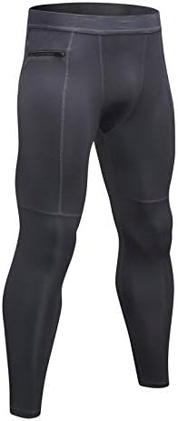 ArgoBar Men Compression Pants Fast Dry Sports Zipper Pocket Tights Pants Running Leggings Yoga Rashguard Athletic Fitness Gym Pants