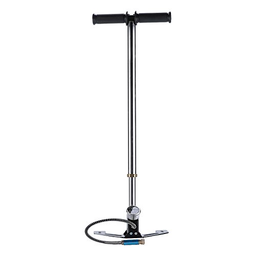Hiram High Pressure Air Gun Rifle Filling Stirrup Pump 40MPA Hand Pump, Stainless Steel, CE Listed