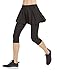 Women Skirt Leggings with Built-in Shorts Black L
