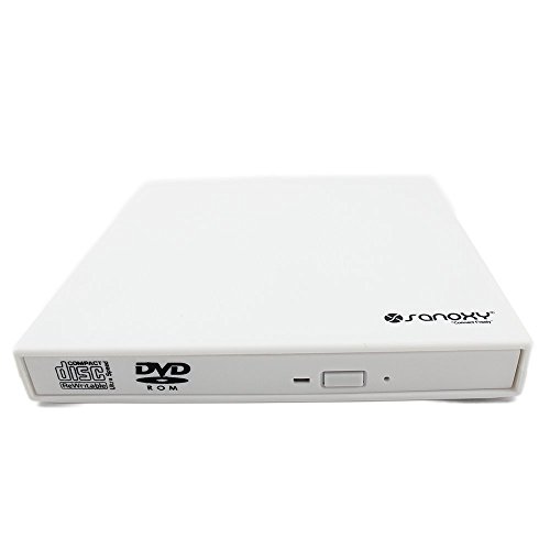 SANOXY SANOXY_EXT-DVD-ENCL USB 2.0 Slim External-DVD ROM CD-RW Combo-Drive-Writer, White
