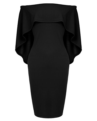 off shoulder batwing cape midi dress GRACE KARIN Women Off Shoulder Batwing Cape Midi Dress XXXL Pink at Amazon Women's Clothing store