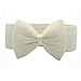Coromose Bowknot Elastic Wide Stretch Buckle Waistband Belt for Women (Beige)